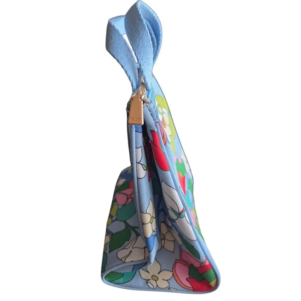 Kate Spade Light Blue Flower Bed Print Soft Cooler Lunch Bag Insulated Lining